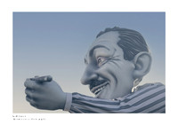 Fine art print of the float featuring Walt Disney holding a pencil at the 2024 Nice Carnival.