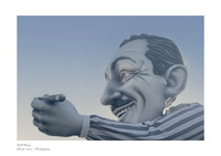 Fine art print of the float featuring Walt Disney holding a pencil at the 2024 Nice Carnival.